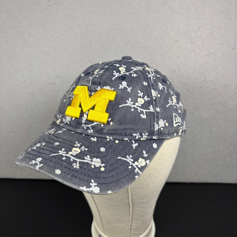 New Era Michigan Wolverines Kids Youth Floral Hat Adjustable Blue Cap Size Child